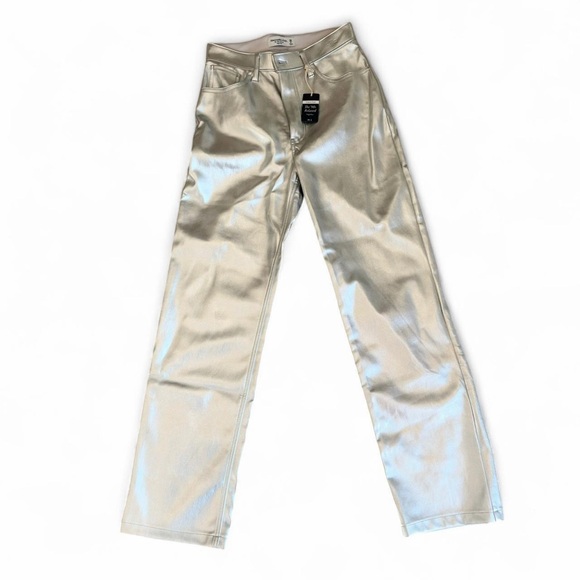 A&F Curve Love Vegan Leather 90s Straight High Rise Pants 26 2 - Picture 5 of 9